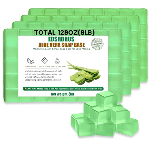 Miniatura 11 de EDSRDRUS Base de jabón aromática de 2 libras, hecha a mano con miel y aceite de coco, base de jabón hidratante para derretir y verter
