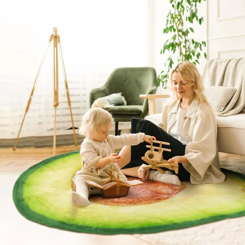 Miniatura 2 de Vessia - Manta de lana con diseño de aguacate (verde), manta graciosa y realista de comida para adultos y niños, 300 GSM, manta novedosa con frutas