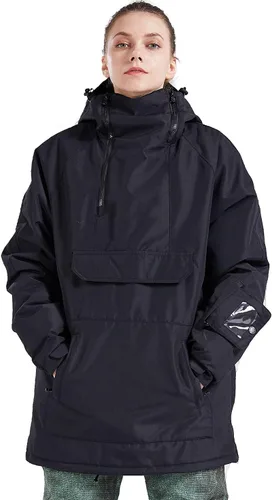 Miniatura 11 de Chaqueta anorak de esquí para mujer, impermeable, resistente al viento, cálido, para snowboard, abrigo de invierno con capucha