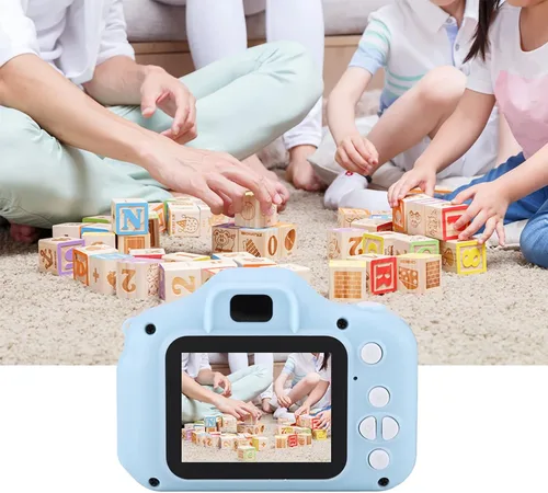 Miniatura 3 de Cámara para niños en miniatura barata para cámaras Pequeña portátil digital desechable pequeño mini video de juguete y alrededores (azul)