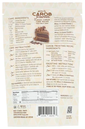 Miniatura 2 de Missy Js - Polvo de algarrobo orgánico dulce australiano, 8 onzas