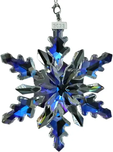 Adorno de Navidad 2024, adornos de copo de nieve de cristal, edición anual, adorno para árbol de Navidad, regalos para el hogar (2024-Colorido)