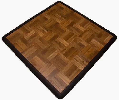Miniatura 2 de Big Floors 3X3DKMAPLEFLOOR Kit de piso de baile modular entrelazado de plástico liviano (3' x 3'), roble oscuro, 21 piezas