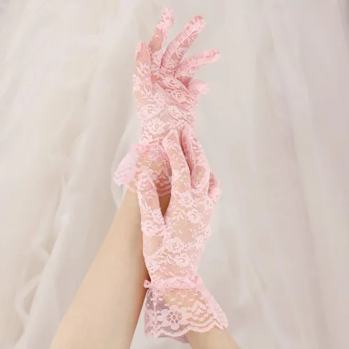 Miniatura 3 de Cytokio Guantes de encaje, guantes de encaje para mujer, guantes de fiesta de té, guantes de novia de boda, ópera de moda, Halloween, cosplay
