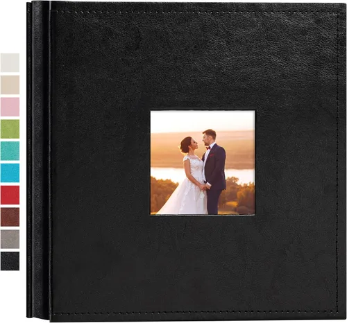 potricher Álbum de fotos pequeño de 4 x 6 pulgadas, 200 fotos, cubierta de cuero, libro de fotos con 200 bolsillos horizontales para familia, boda,