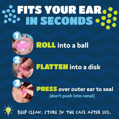 Miniatura 5 de Earvolution Putty Buddies Tapones para los oídos para nadar y bañarse, inventados por médicos, fabricados en Estados Unidos, tapones de silicona