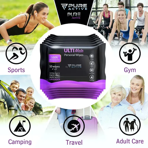 Miniatura 8 de Toallitas de ducha para cuerpo y cara, toallitas biodegradables de limpieza corporal para hombres para después del gimnasio, viajes, camping