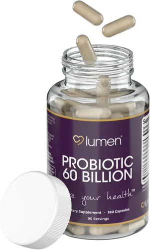 Lumen Naturals Probiótico 60 mil millones de UFC para mujeres digestivas con tecnología Maktrek - 180 unidades - 90 porciones (180 unidades (paquete