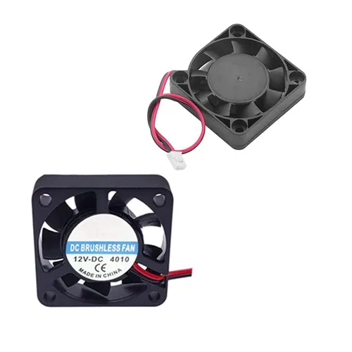Miniatura 5 de 1.575x1.575x0.394 in 4010 DC 12V 2 Pin Ventilador de enfriamiento sin escobillas Mini ventilador para impresora 3D (paquete de 2 piezas)