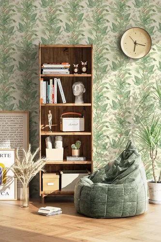 Miniatura 7 de Ismoon Papel tapiz tropical para despegar y pegar, hojas de selva, papel adhesivo verde extraíble, 16.1 x 197 pulgadas, rollo de vinilo para baño
