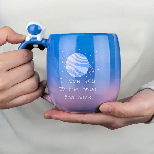 Miniatura 3 de Taza Lavezee I Love You to the Moon and Back de cerámica con asa, taza grande de café y té de 16 onzas Tazas de regalo