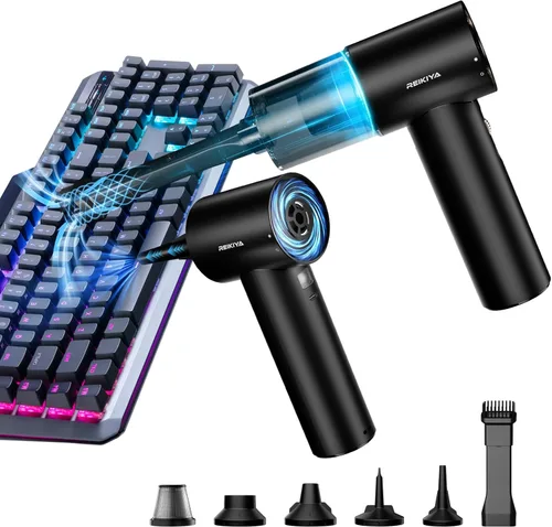 Miniatura 11 de REIKIYA Aspirador de coche portátil inalámbrico 14000PA soplador de aire comprimido 150000RPM soplador para limpieza de teclado y computadora