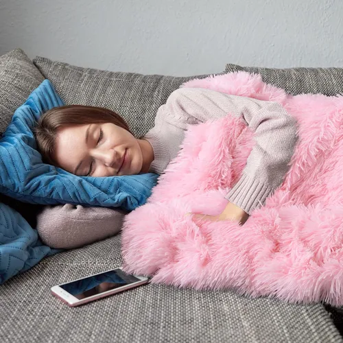 Miniatura 3 de BENRON Mantas de Tiro Rosa Claro, Suaves Peludas Difusas Sherpa Bonita Manta de Tiro Rosa Bebé Acogedora Mullida de Piel Sintética para Cama Sofá