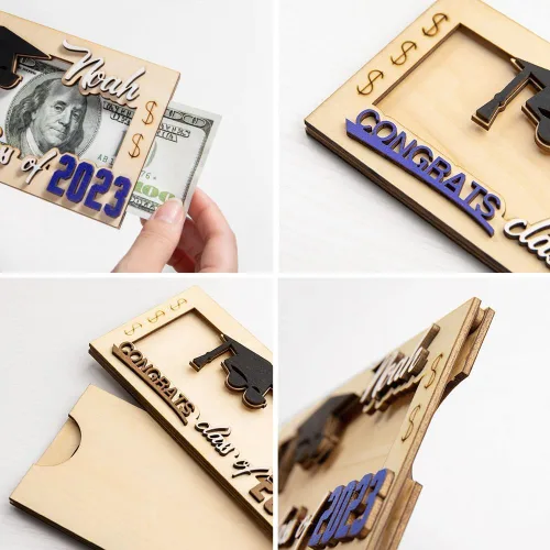Miniatura 2 de Titular de regalo de dinero de graduación con nombre personalizado, caja de tarjetas de graduación, soporte para dinero de la clase de 2024, regalo