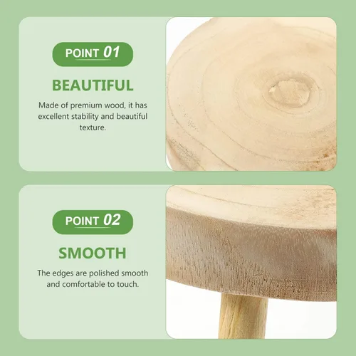 Miniatura 3 de Kichvoe Taburete elevador de planta de pedestal de madera estable para decoración interior y exterior