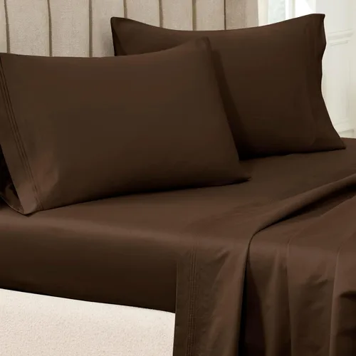 Miniatura 21 de Superior 100% algodón egipcio de 650 hilos, juego de fundas de almohada estándar de 2 piezas, una sola capa, sólido, azul bebé