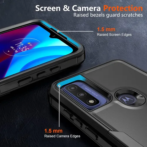 Miniatura 5 de Funda para Moto G Play 2023, a prueba de golpes, a prueba de caídas, protector de pantalla de vidrio templado, funda de protección resistente
