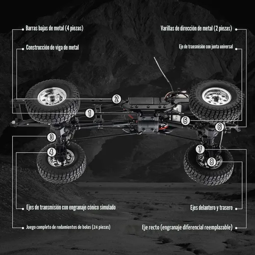 Miniatura 8 de BEEZRC FMS 1/18 RC Crawler FCX18 Chevy K10 RC Camión RTR RC Coche Licencia Oficial Modelo 8km/h 4WD 900mAh Pasatiempo RC Coches Control Remoto Coche