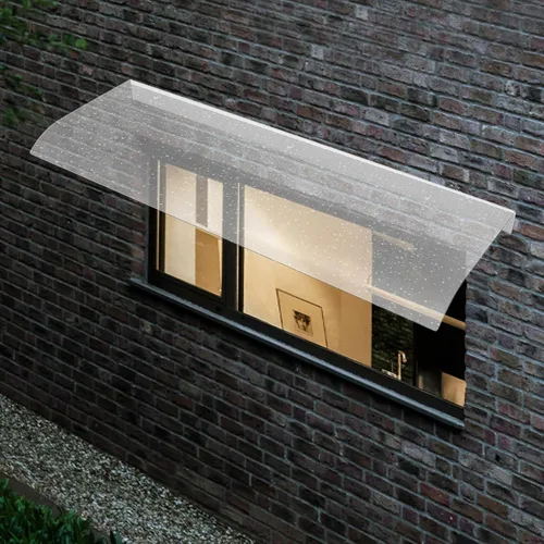 Miniatura 11 de Toldo para puerta de ventana, 47.2 x 15.7 pulgadas, toldo exterior de policarbonato para puerta de entrada exterior, toldo voladizo para puerta