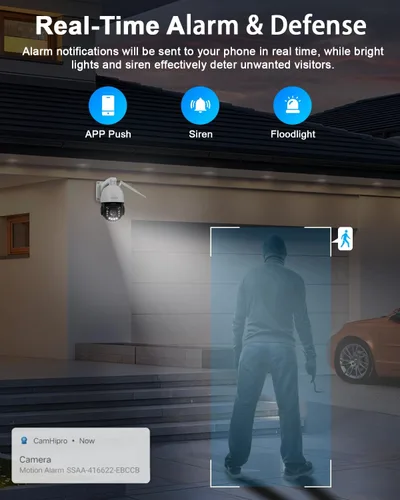 Miniatura 7 de Cámara de seguridad PTZ 4K para exteriores con zoom óptico de 50X, panorámica de 360° de alta velocidad e inclinación de 90°, cámara WiFi de 8MP
