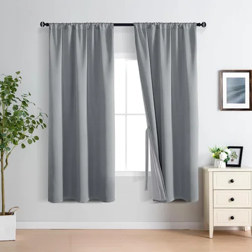 Miniatura 50 de XWZO Cortinas Opacas 100% Blancas - Cortinas de Bloqueo Total de Calor y Luz con Forro Negro para Dormitorio/Cuarto de Lavado, Paneles de Ventana