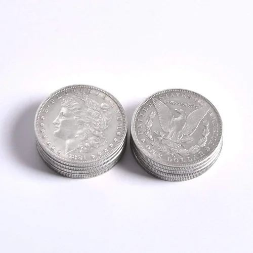 Miniatura 3 de SUMAG Monedas mágicas de metal, moneda de dólar de Morgan de acero, truco de magia (1.5 in de diámetro), accesorios mágicos, accesorios mágicos