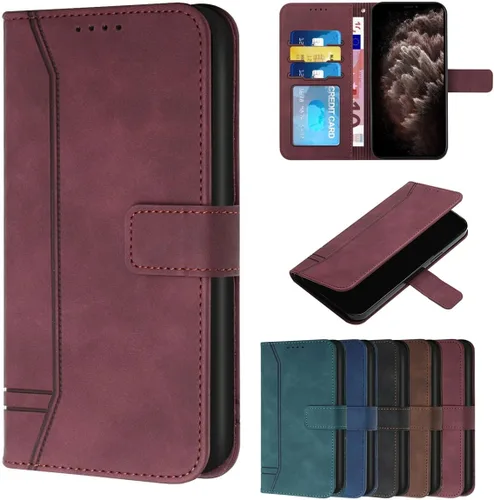 Miniatura 7 de Compatible with Motorola Moto E22/E22i, Leather Business Fashion Casual Phone Wallet Cover with Card Holder Slots Shockproof Kickstand Case-Black