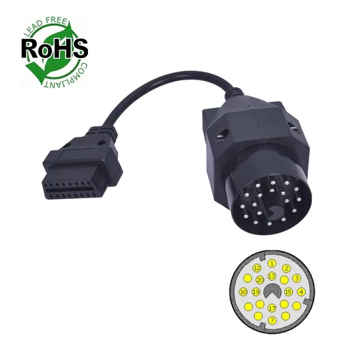 Miniatura 4 de 20 pin a 16 pin obd2 adaptador e36 e38 e39 al conector obd2 adaptador