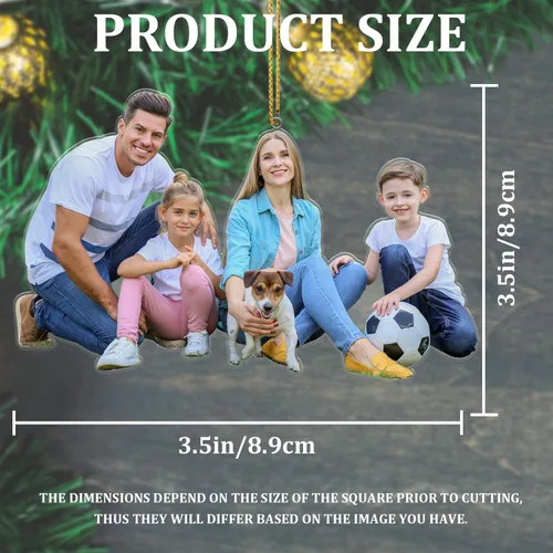 Miniatura 3 de Adornos navideños personalizados con foto, adornos de foto 2D personalizados, decoraciones colgantes para árbol, regalo para parejas de Navidad