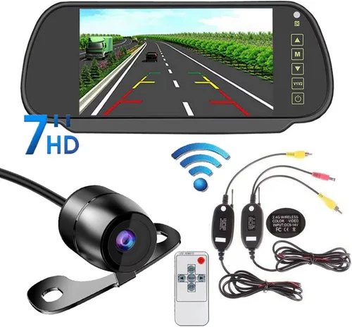 Miniatura 3 de Car Reverse Camera 7" Rear View Monitor Mirror Wireless Reverse Backup Camera Kit Replacement for Car Truck Van Car Rear Camera(Wireless Wireless Kit
