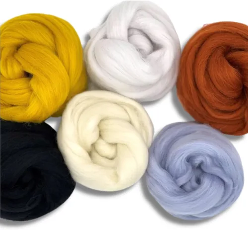 Miniatura 8 de Revolution Fibers Top de lana teñida Colección Corriedale de fibra sin hilar Perfecto para hilado a mano, fieltro de agujas, tejido