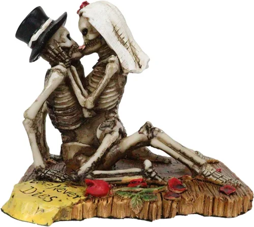 Ebros Gift Love Never Dies Castaway Sea Stranded Wedding Skeleton Pareja Sexo en la playa Figura Día de los Muertos Halloween Decorativo San