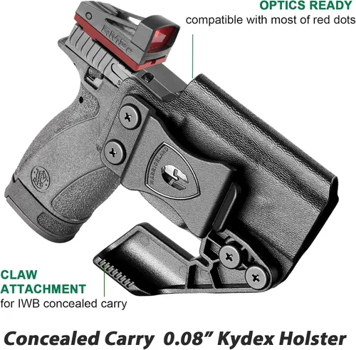 Miniatura 2 de Funda WARRIOLAND IWB de Kydex con corte óptico y garra, ajuste selecto para Glock 17/19/ 19X/ 43X/ 26/MOS, P365/P365X/ P365XL/ P320, Hellcat