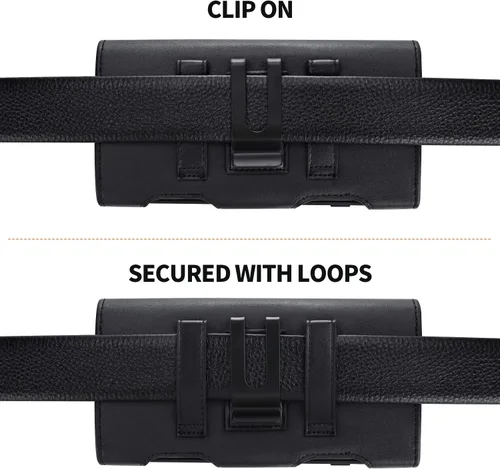 Miniatura 6 de BECPLT Funda Holster para Samsung Galaxy S25 S24 S23 S22 5G S21 5G, para iPhone 17 Pro 17 16 15 Pro Funda de Cuero Tipo Bolsa Holster con Clip