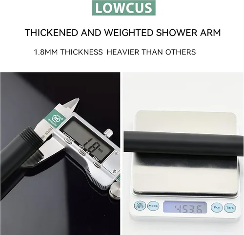 Miniatura 2 de Brazo de ducha montado en pared de alta gama con extensión anticorrosión (hecho de latón macizo) y brida para RP46870-RB de 16 pulgadas, bronce