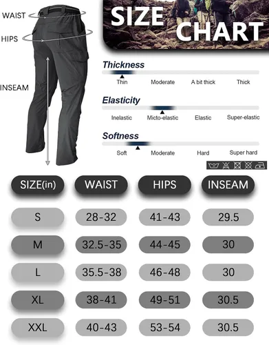 Miniatura 30 de Pantalones de senderismo para hombre, ligeros, resistentes al agua, de secado rápido, pesca, viajes, campamento, al aire libre, transpirables