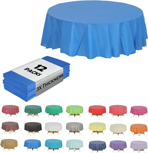 Miniatura 8 de Paquete de 12 manteles de plástico resistentes, reutilizables., Azul Royal Azul real