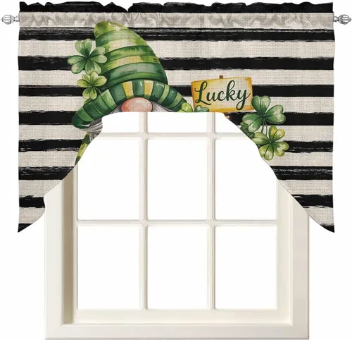 Miniatura 8 de Cortinas de cocina con cenefa de Pascua, cenefa con bolsillo para barra, paneles de cortina para dormitorio, sala de estar, baño, cafetería