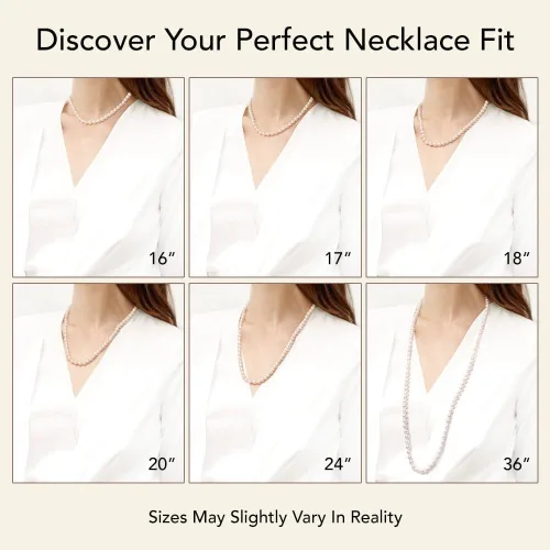 Miniatura 4 de The Pearl Source Real Pearl Necklace for Women with AAA+ Quality Round White Freshwater Genuine Cultured Pearls Pearl Strand with 14K Gold Plated
