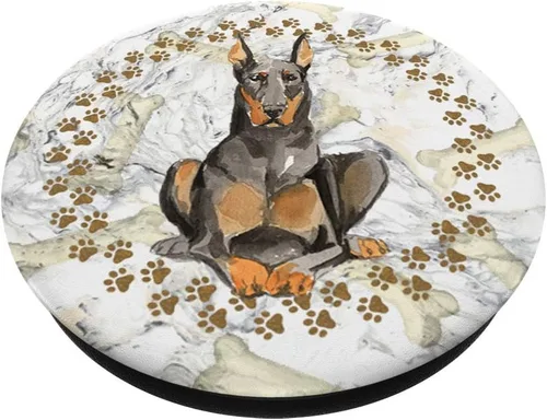 Miniatura 2 de Bonito regalo artístico de Doberman para amante del perro – PopSockets Grip y soporte para teléfonos y tabletas