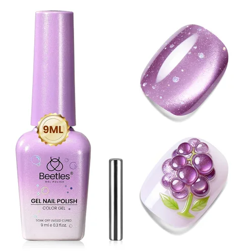 Miniatura 25 de Beetles - Esmalte de uñas de gel ultravioleta semipermanente sin HEMA de alto brillo para manicura francesa y arte de uñas, frasco a juego, blanco
