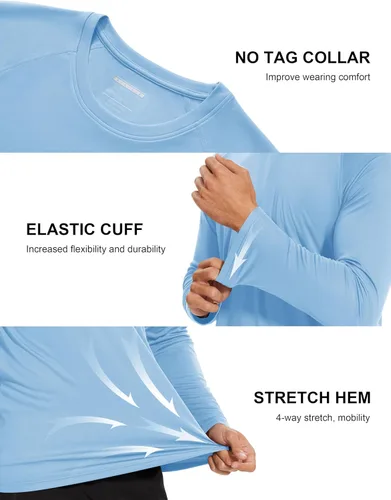 Miniatura 126 de MAGCOMSEN Camisas de manga larga para hombre, protección solar UPF 50+, camisetas atléticas para senderismo, correr, entrenamiento, protección