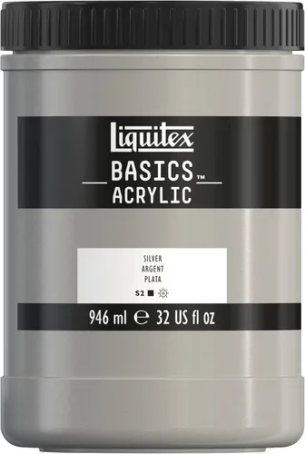 Miniatura 98 de Liquitex BASICS Pintura Acrílica, Botella de 400ml (13.5 oz), Blanco Titanio Titanio Blanco