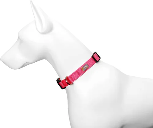 Miniatura 4 de Collar de perro negro básico ajustable con collar de nailon transpirable de liberación rápida para cachorros, perros pequeños, medianos y grandes