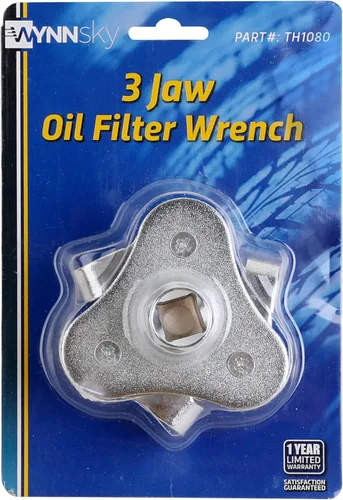 Miniatura 6 de Llave universal de filtro de aceite ajustable de 3 mandíbulas, se adapta a filtros de 2-1/8 a 4-1/2 pulgadas, uso con trinquete de transmisión