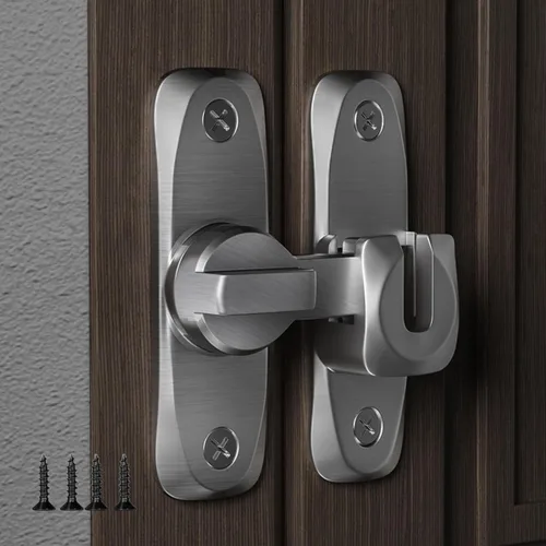 Miniatura 6 de Cerradura de puerta de granero Cerradura de puerta de 90/180 grados, cerradura de seguridad de aleación de zinc, cerradura de puerta corredera