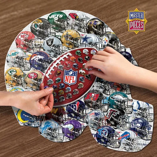 Miniatura 2 de MasterPieces Rompecabezas con Forma de Casco de Arte Drip de la NFL de 500 Piezas - Perfecto para Fanáticos de la NFL - 25"x22