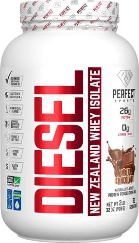 Miniatura 18 de PERFECT SPORTS Diesel 100% aislado de proteína de suero de Nueva Zelanda Endulzado con stevia, sin ingredientes artificiales, apto para dieta Keto