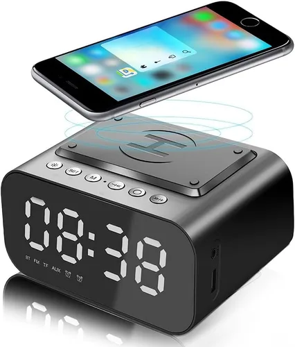Miniatura 11 de IHAO Estación de carga inalámbrica plegable multifuncional 3 en 1 con luz nocturna LED ambiental, cargador rápido QC3.0 para teléfono, iWatch