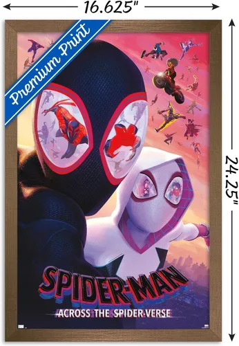 Miniatura 3 de Trends International Marvel Spider-Man: Across The Spider-Verse - Póster de pared de una hoja, 14.72 x 22.37 pulgadas, versión enmarcada en bronce